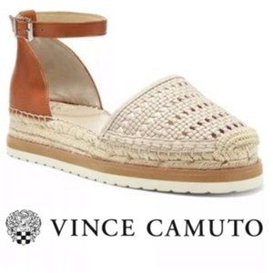 NWT Vince Camuto Bredenna Leather Espadrille Sandal  8.5 in Box